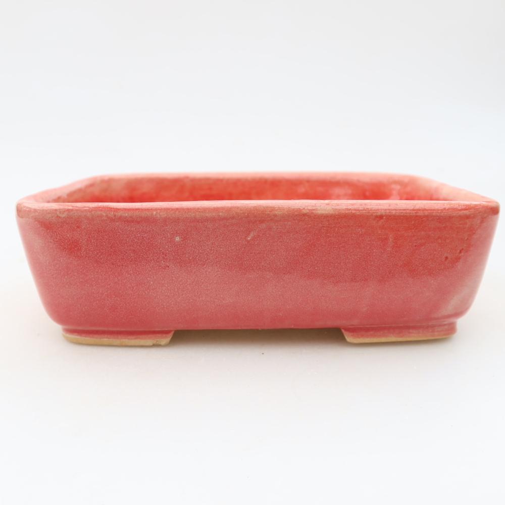 Vaso da bonsai in ceramica 15 x 12,5 x 4,5 cm, colore rosso