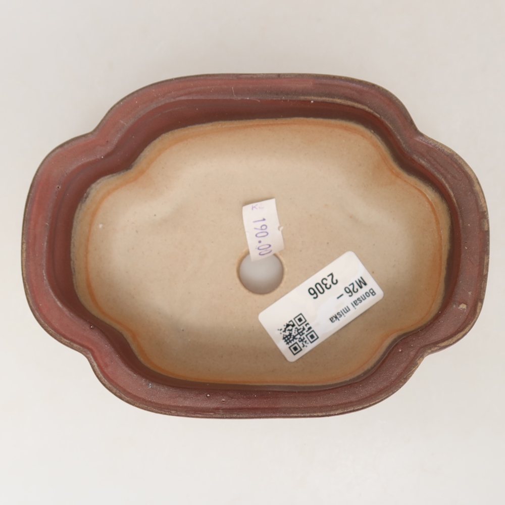 Vaso da bonsai in ceramica 13,5 x 10,5 x 5 cm, colore viola