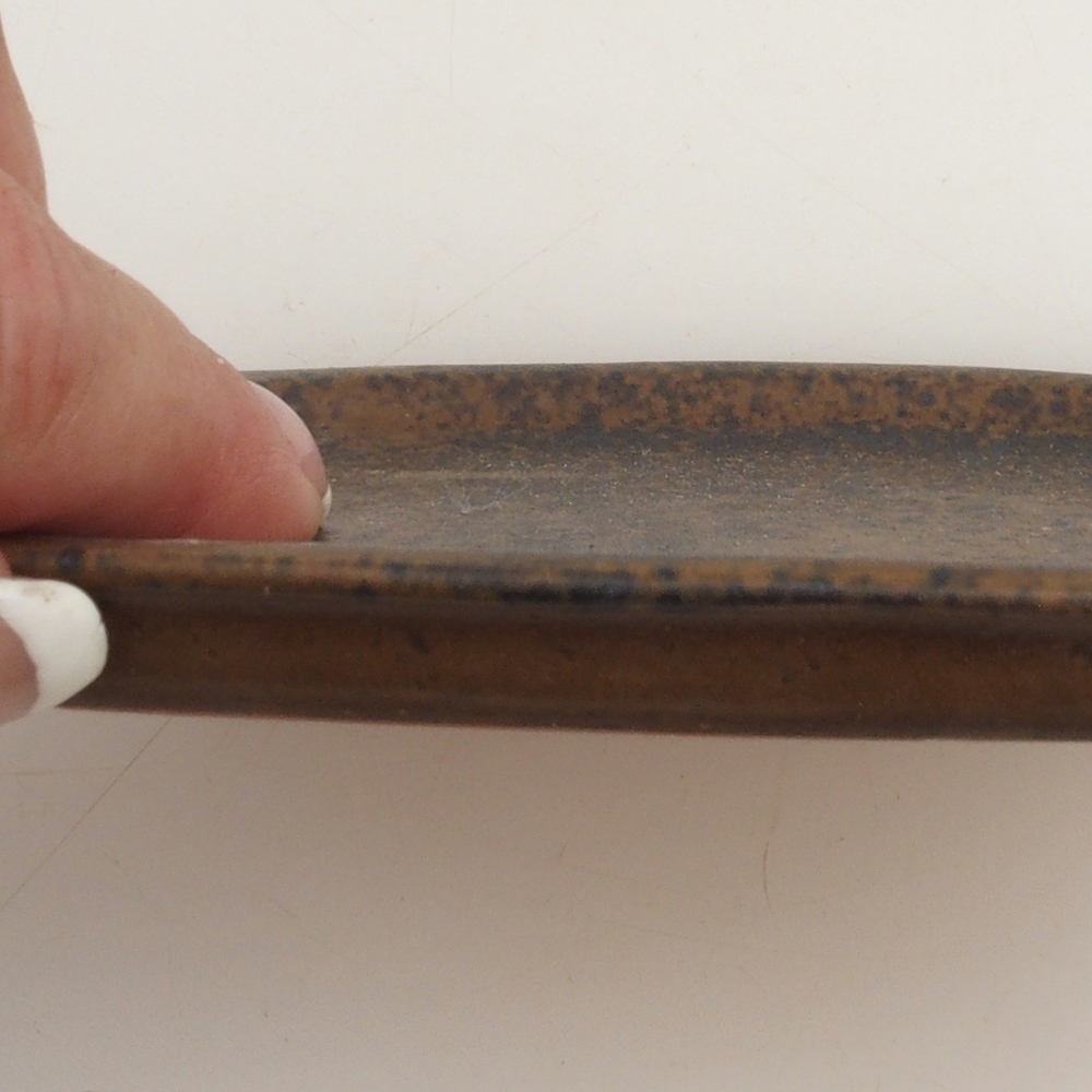 Piattino in ceramica H11 - 11,5 x 9,5 x 1 cm - marrone