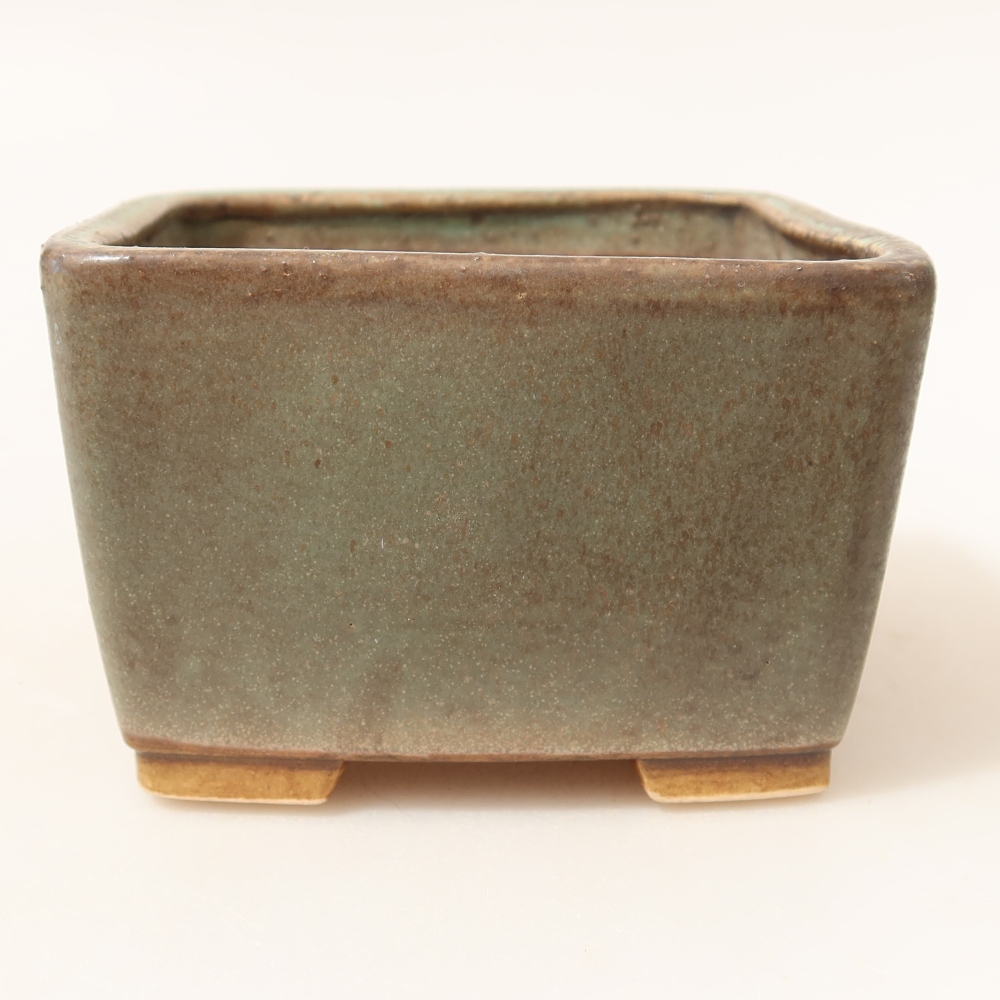 Vaso da bonsai in ceramica 10,5 x 10,5 x 7 cm, colore verde