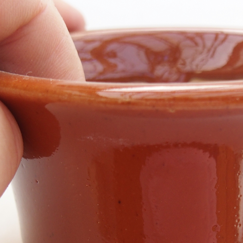 Ciotola per bonsai in ceramica 9 x 9 x 5 cm, marrone