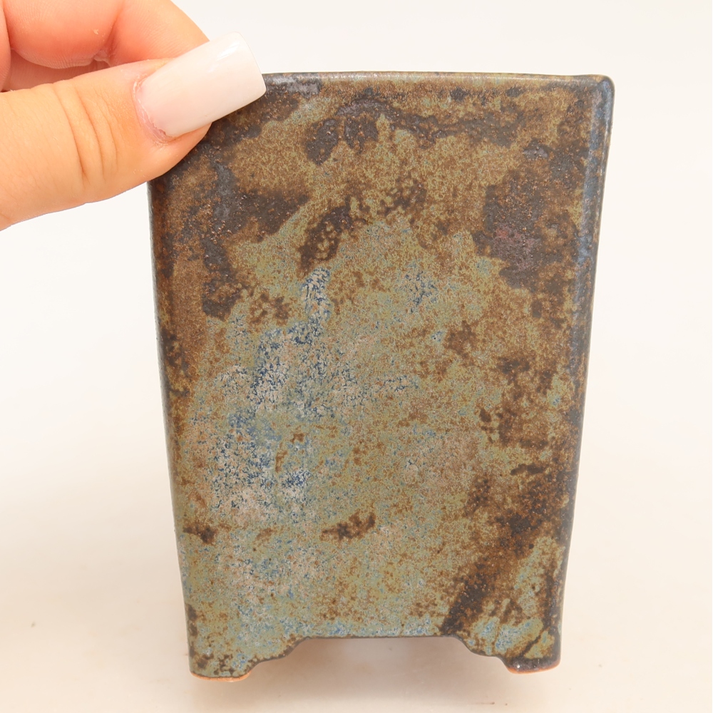 Vaso da bonsai in ceramica 9 x 9 x 11,5 cm, colore marrone