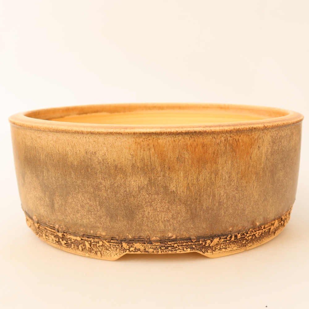 Vaso da bonsai in ceramica 24 x 24 x 9 cm, colore marrone