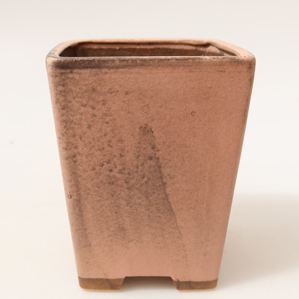 Vaso da bonsai in ceramica 8,5 x 8,5 x 10,5 cm, colore rosa