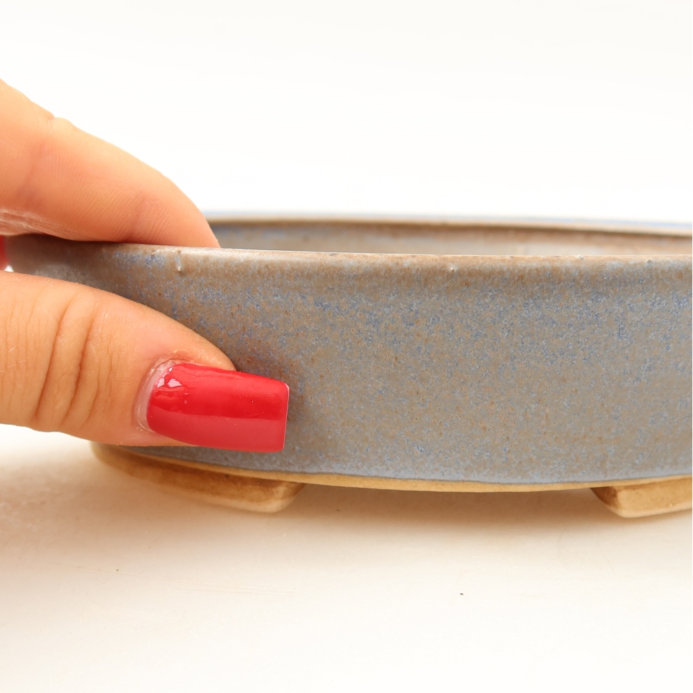 Vaso da bonsai in ceramica 15 x 14 x 4 cm, colore blu