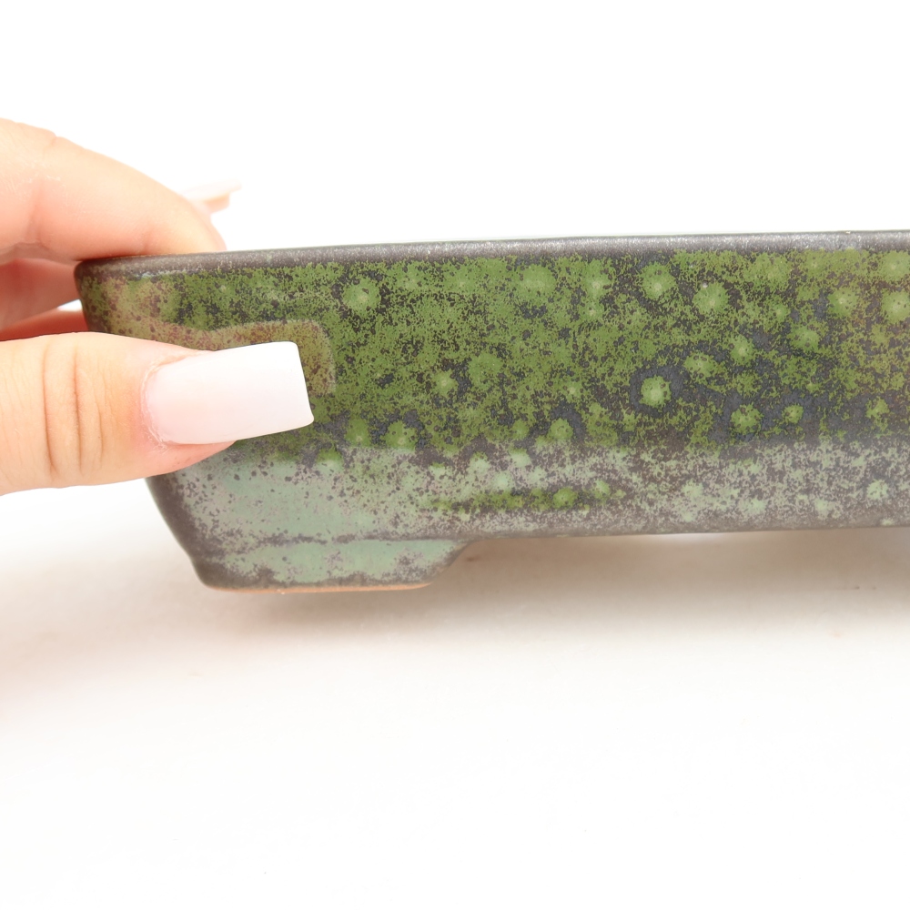 Ciotola bonsai in ceramica 18 x 13 x 5 cm, verde