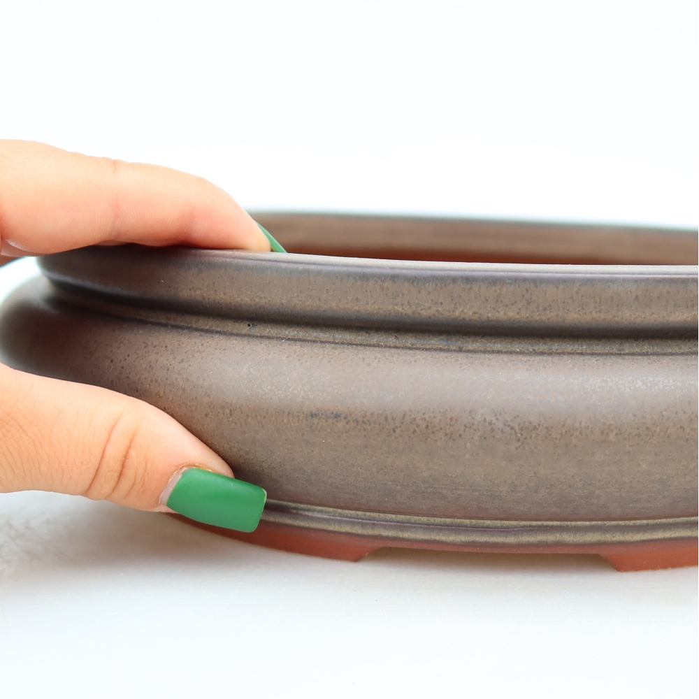 Ciotola in ceramica  23 x 23 x 7 cm, colore marrone