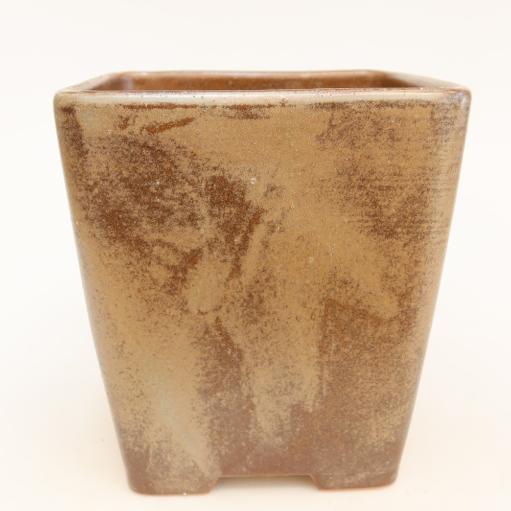 Ciotola per bonsai in ceramica 14 x 14 x 15 cm, marrone