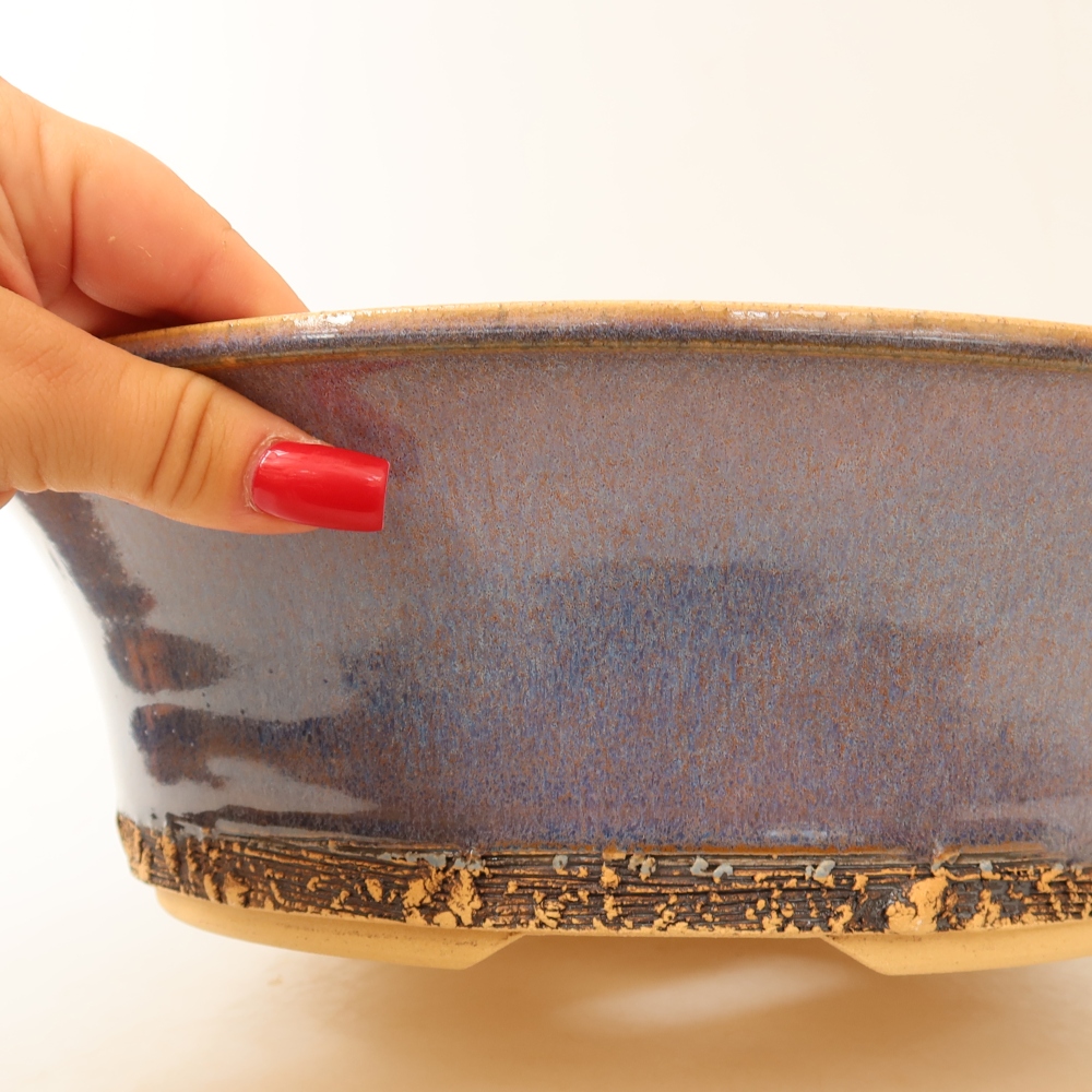 Vaso da bonsai in ceramica 29,5 x 29,5 x 9,5 cm, colore blu