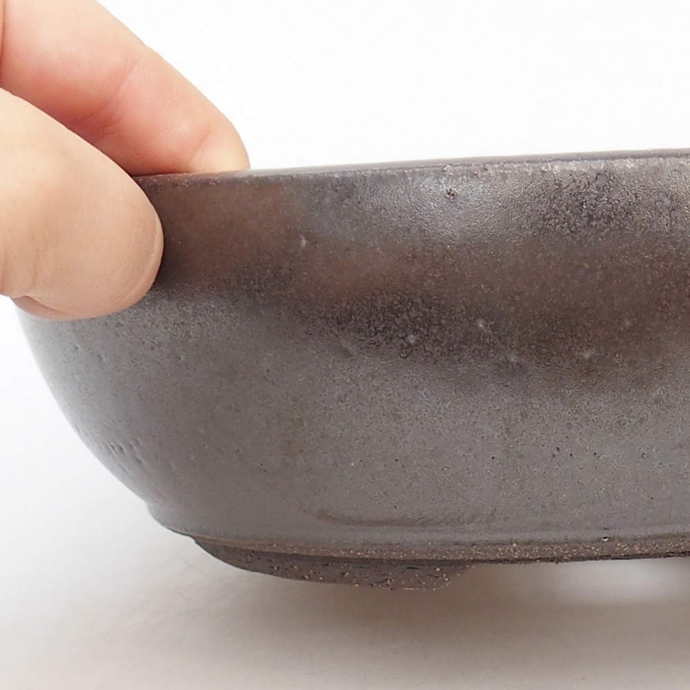 Ciotola bonsai in ceramica 20 x 20 x 6,5 cm, colore metallo