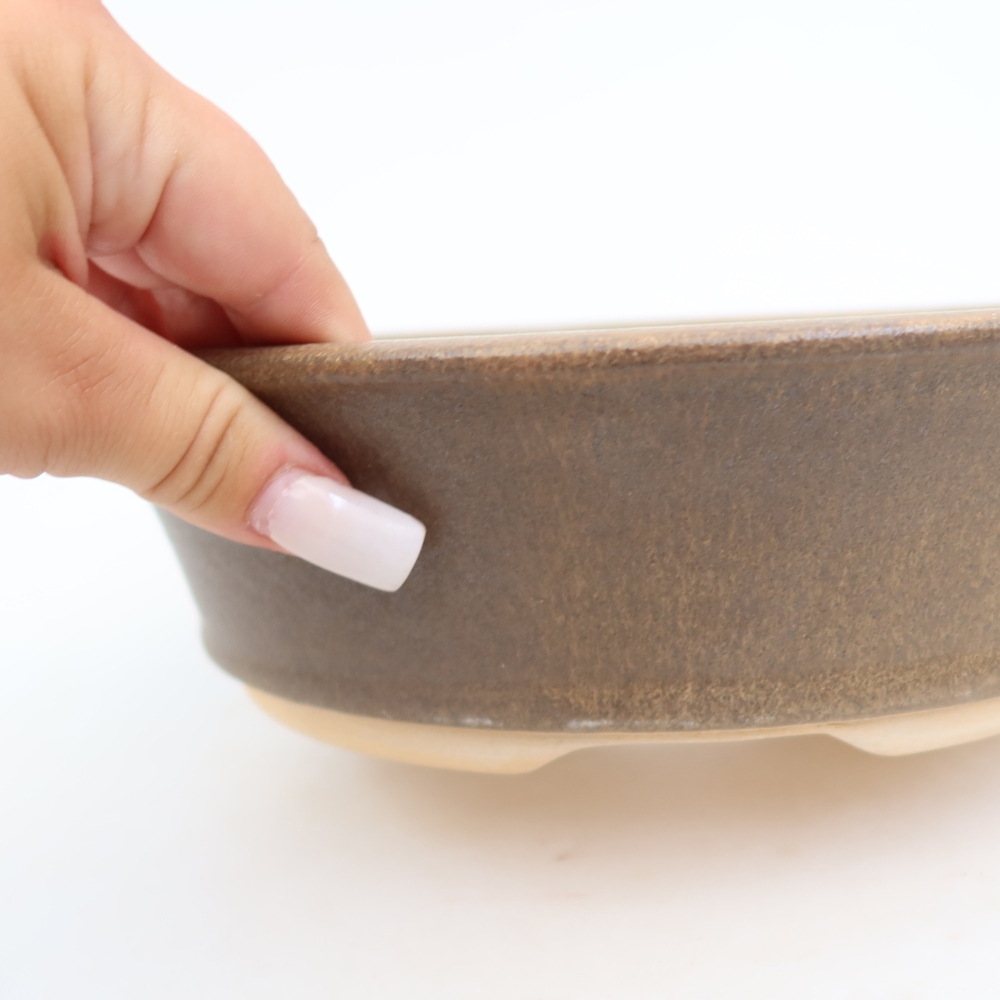 Vaso da bonsai in ceramica 24 x 24 x 6,5 cm, colore marrone