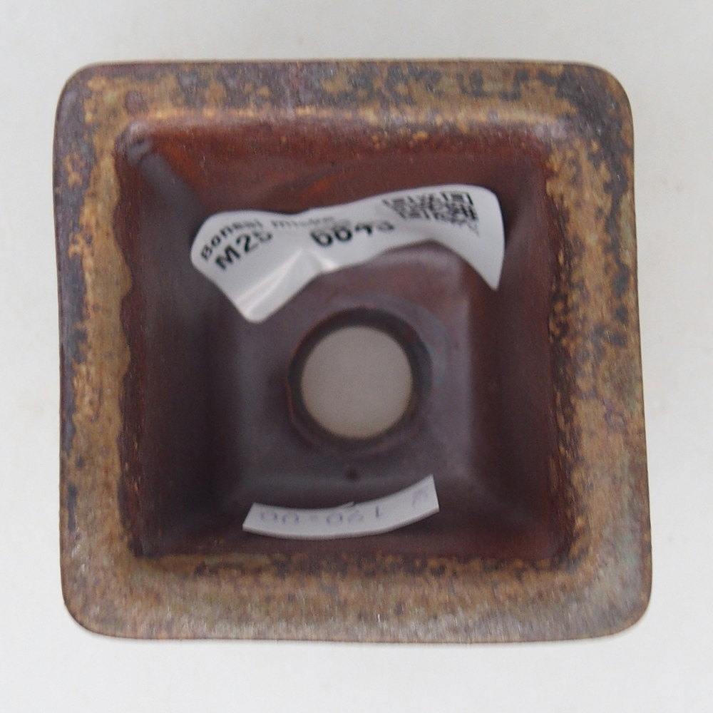 Ciotola per bonsai in ceramica 5,5 x 5,5 x 5,5 cm, marrone