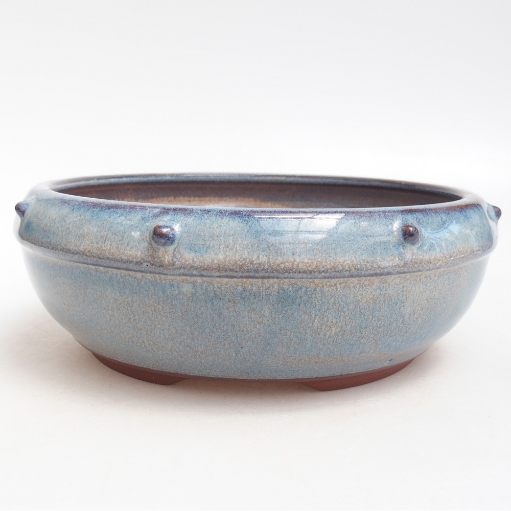 Ciotola bonsai in ceramica 18,5 x 18,5 x 6,5 cm, colore blu