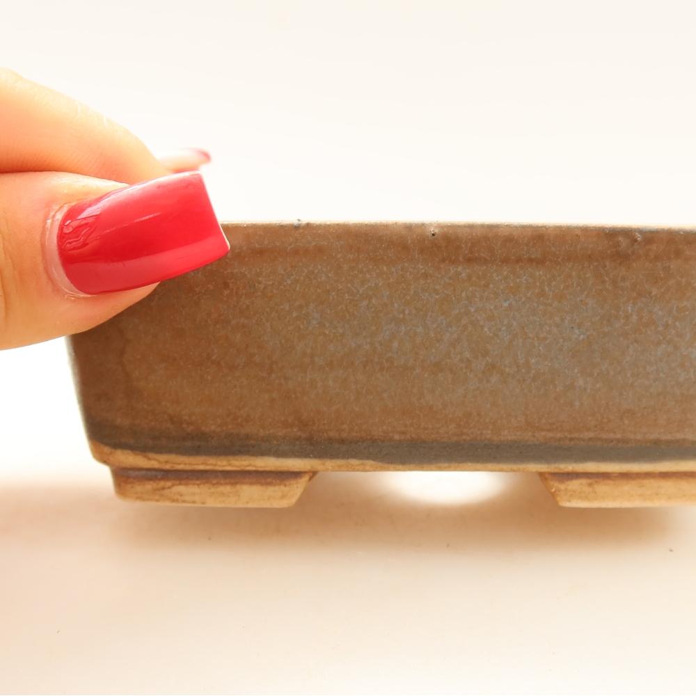 Ciotola per bonsai in ceramica 10 x 8 x 3,5 cm, marrone