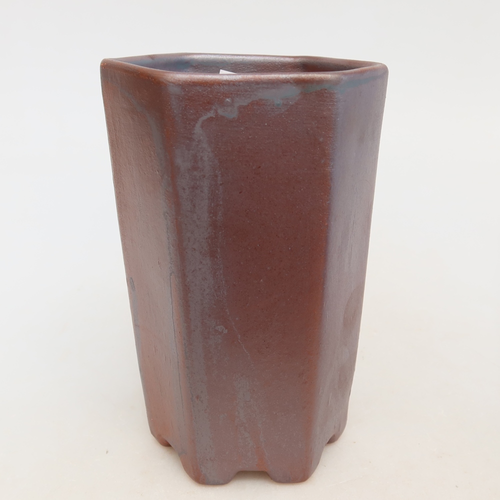 Vaso da bonsai in ceramica 9,5 x 8,5 x 14,5 cm, colore metallizzato