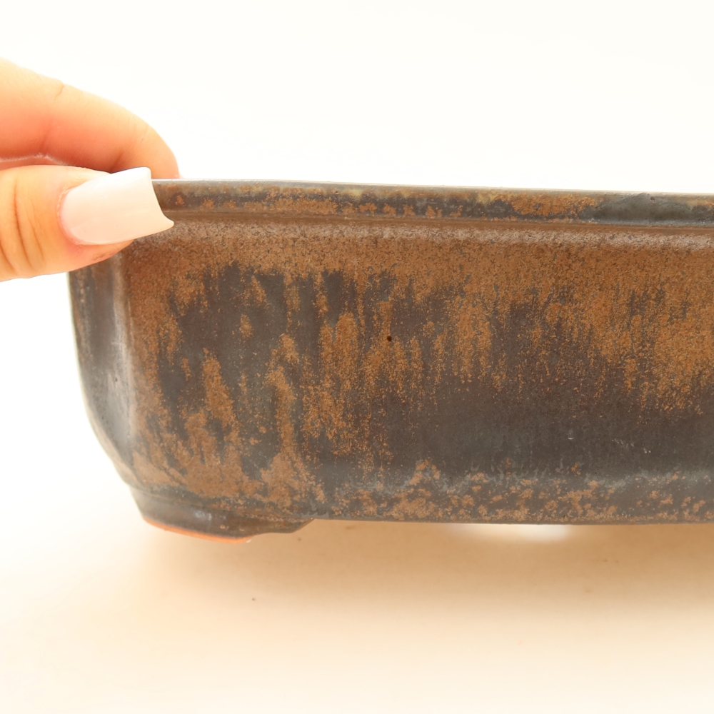 Vaso da bonsai in ceramica 24,5 x 21 x 7,5 cm, colore marrone