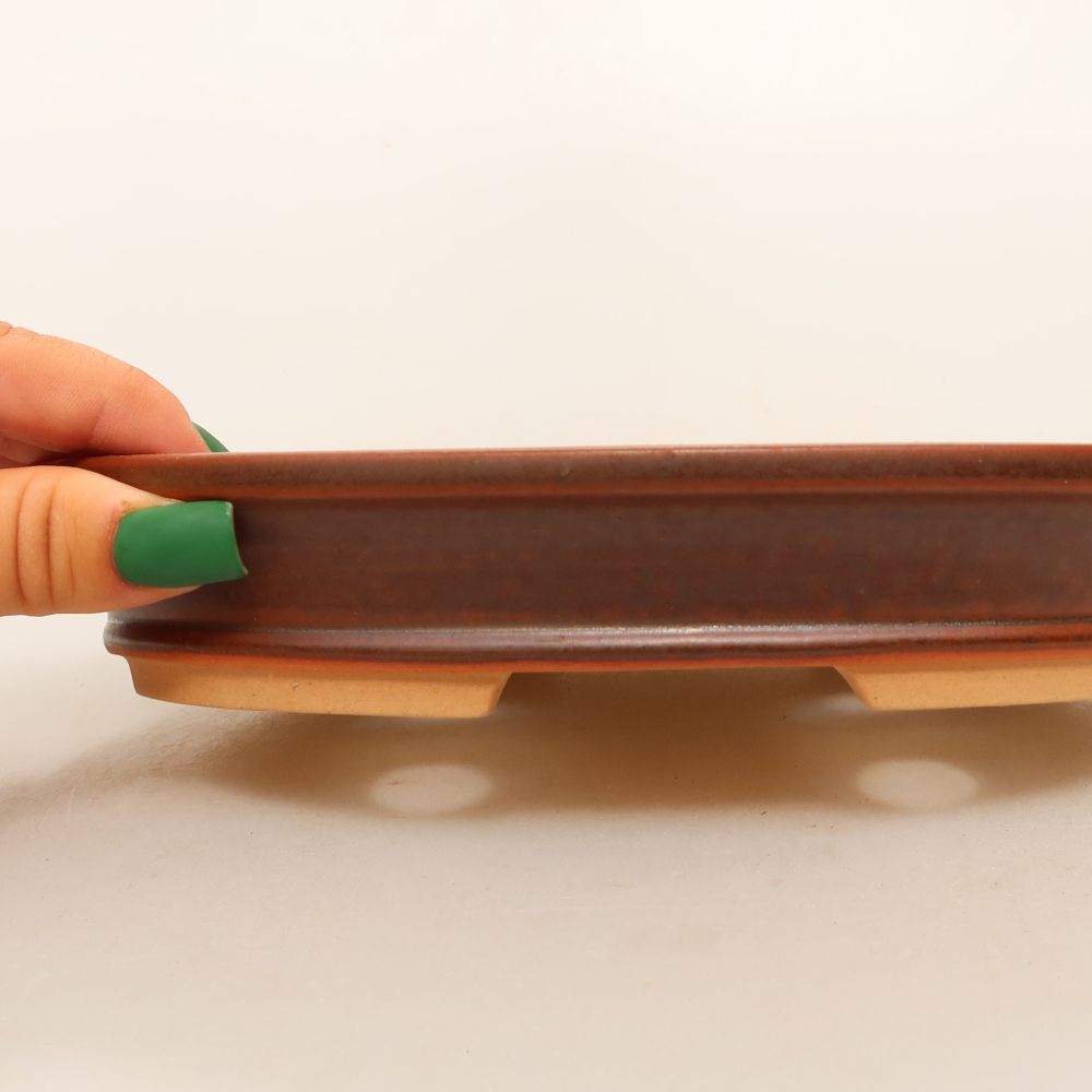Ciotola in ceramica  21 x 15 x 4 cm, colore marrone