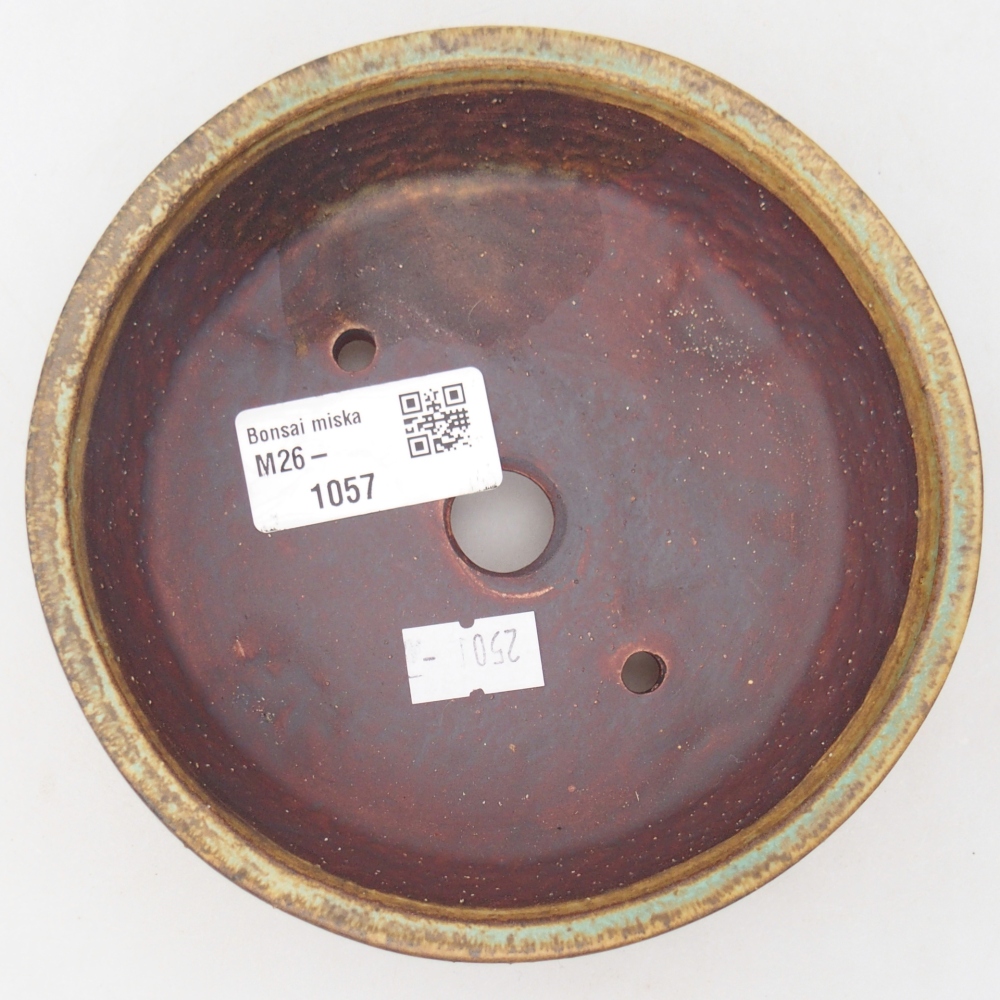 Ciotola per bonsai in ceramica 13,5 x 13,5 x 4 cm, verde