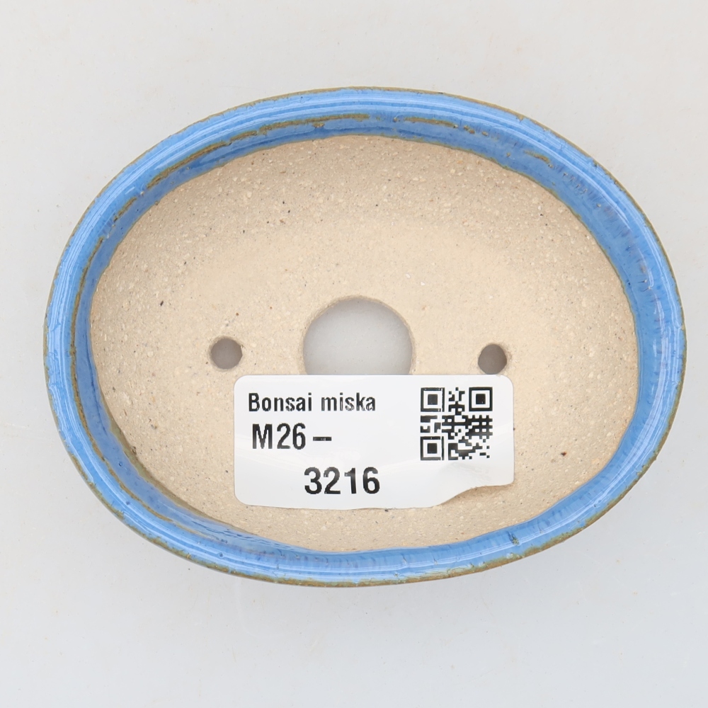 Vaso in ceramica per bonsai 8 x 6,5 x 3 cm, colore blu