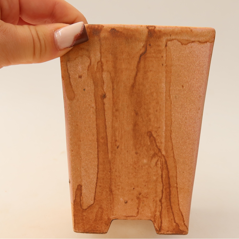 Vaso da bonsai in ceramica 9 x 9 x 12,5 cm, colore rosa