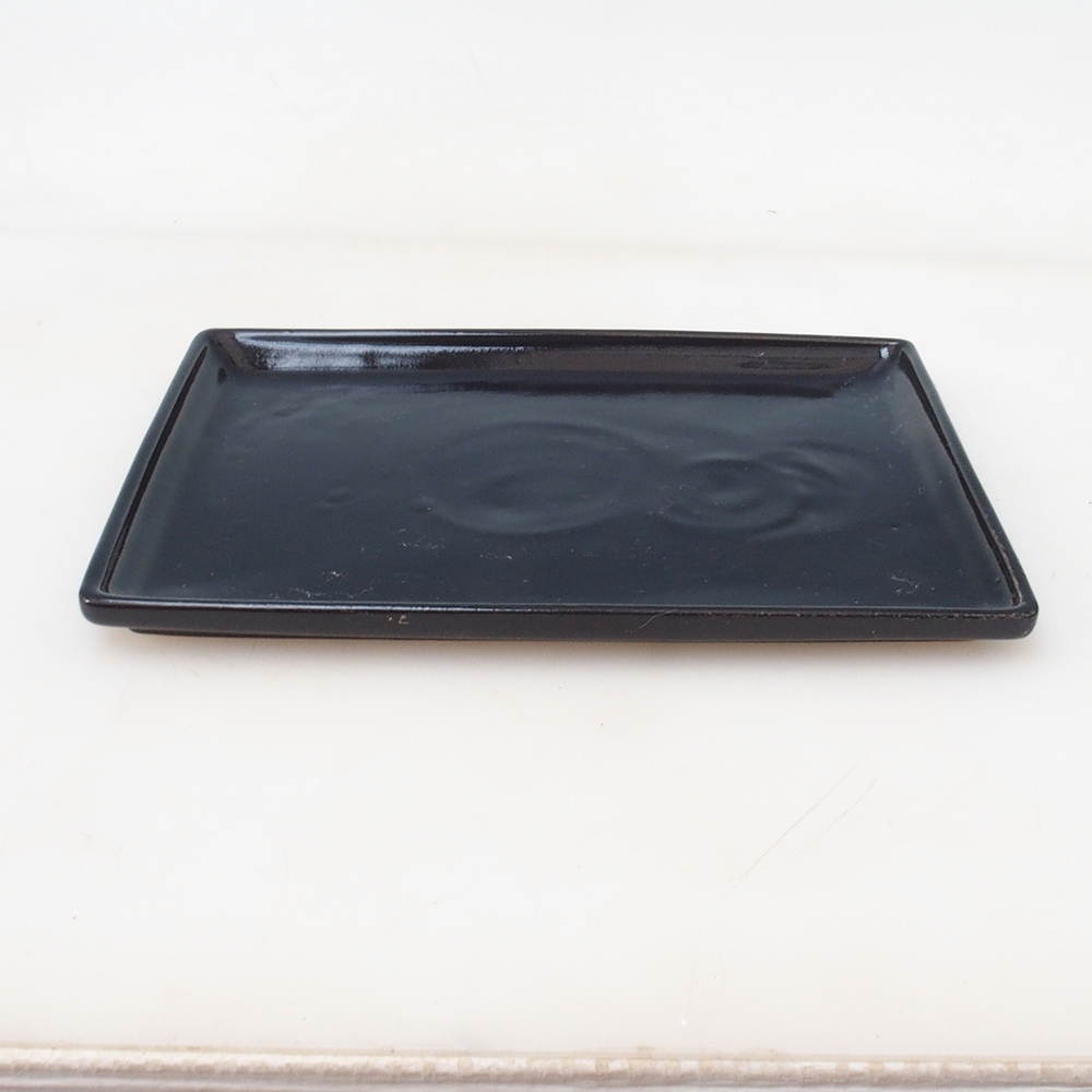 Sottovaso bonsai rettangolo 22,5 x 17 x 1,5 cm - nero
