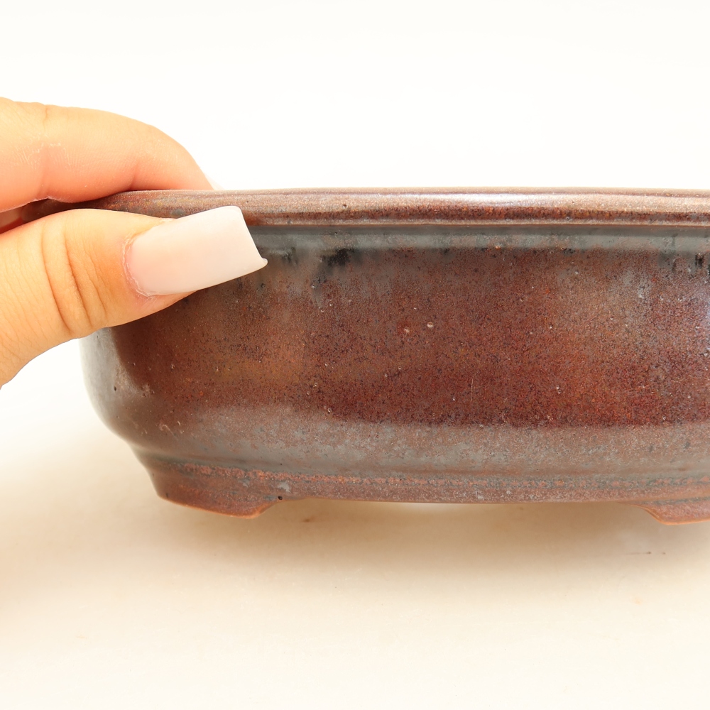 Vaso da bonsai in ceramica 18 x 14,5 x 5,5 cm, colore bordeaux