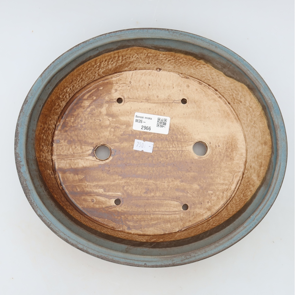 Vaso da bonsai in ceramica 27 x 24,5 x 6 cm, colore blu