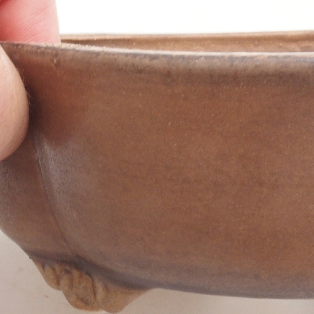 Ciotola per bonsai in ceramica 10 x 8,5 x 4 cm, marrone