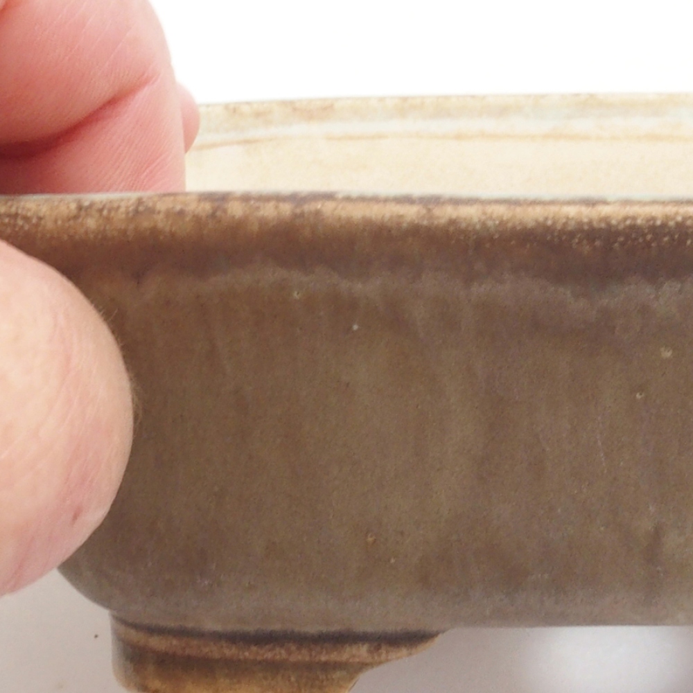 Ciotola per bonsai in ceramica 10 x 8,5 x 4 cm, marrone