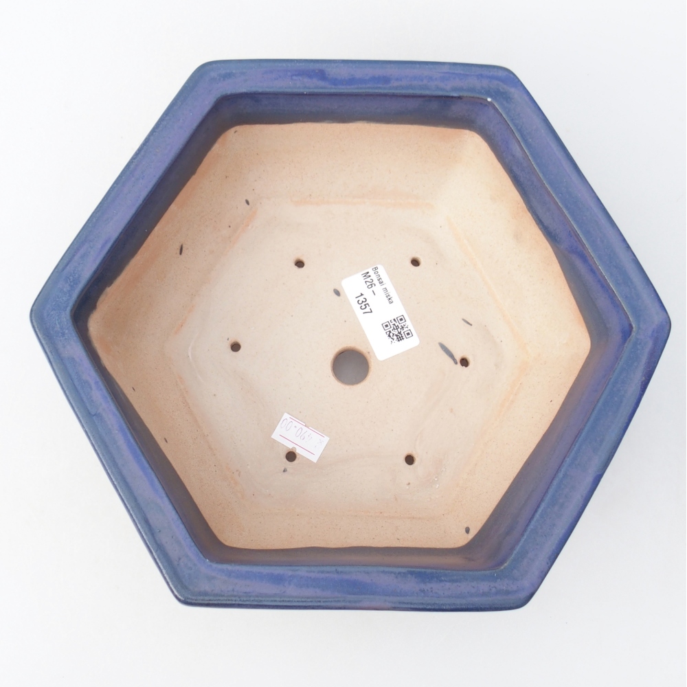 Ciotola bonsai in ceramica 24 x 21 x 7,5 cm, colore blu