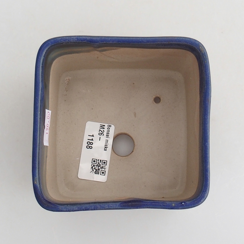 Ciotola per bonsai in ceramica 10 x 10 x 8 cm, colore blu