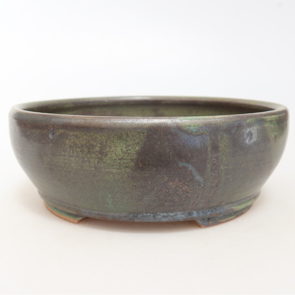 Vaso da bonsai in ceramica 16 x 16 x 5,5 cm, colore verde