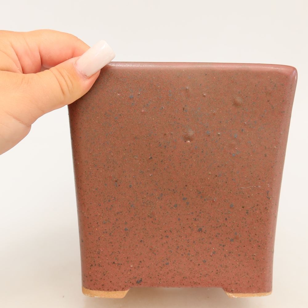 Vaso da bonsai in ceramica 13 x 13 x 14 cm, colore rosa