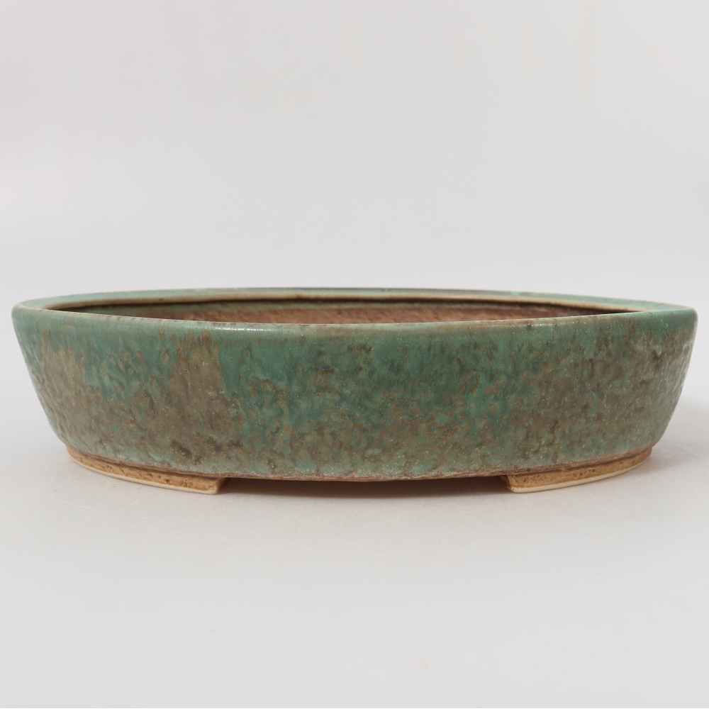 Ciotola per bonsai in ceramica 26,5 x 24 x 5,5 cm, verde
