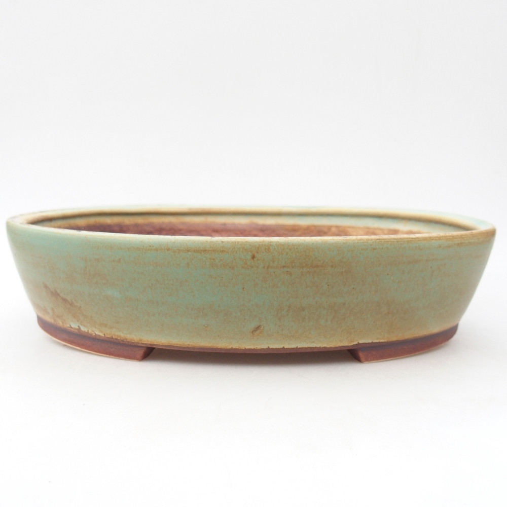 Ciotola per bonsai in ceramica 28 x 24,5 x 6 cm, verde