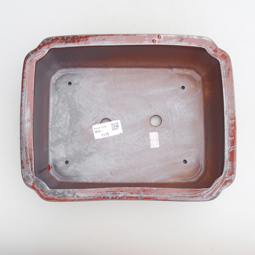 Ciotola bonsai in ceramica 27 x 21 x 7 cm, colore rosso
