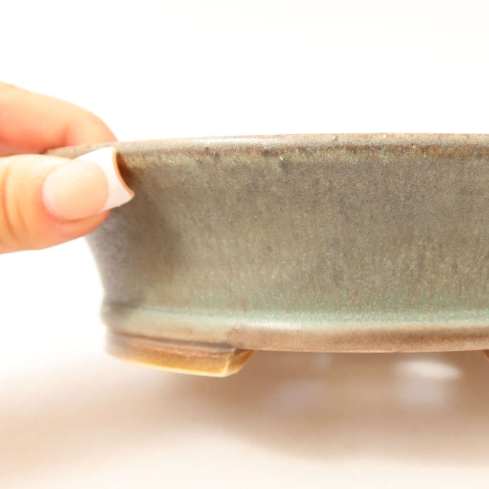 Vaso da bonsai in ceramica 17,5 x 16,5 x 5 cm, colore verde