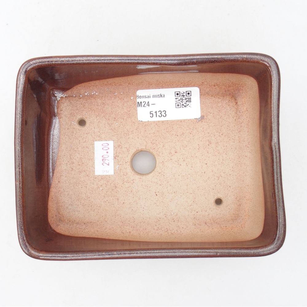 Ciotola per bonsai in ceramica 15 x 11 x 5,5 cm, marrone
