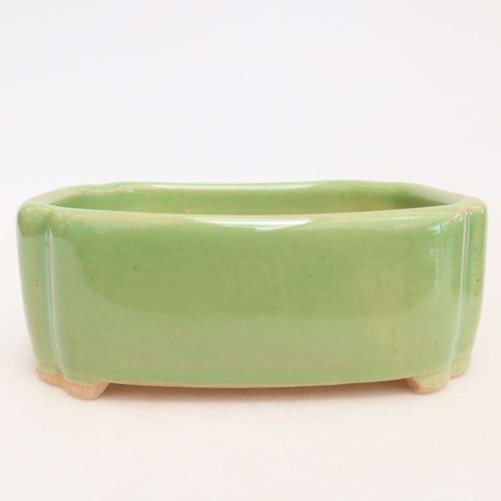Vaso in ceramica per bonsai 10,5 x 8 x 4 cm, colore verde