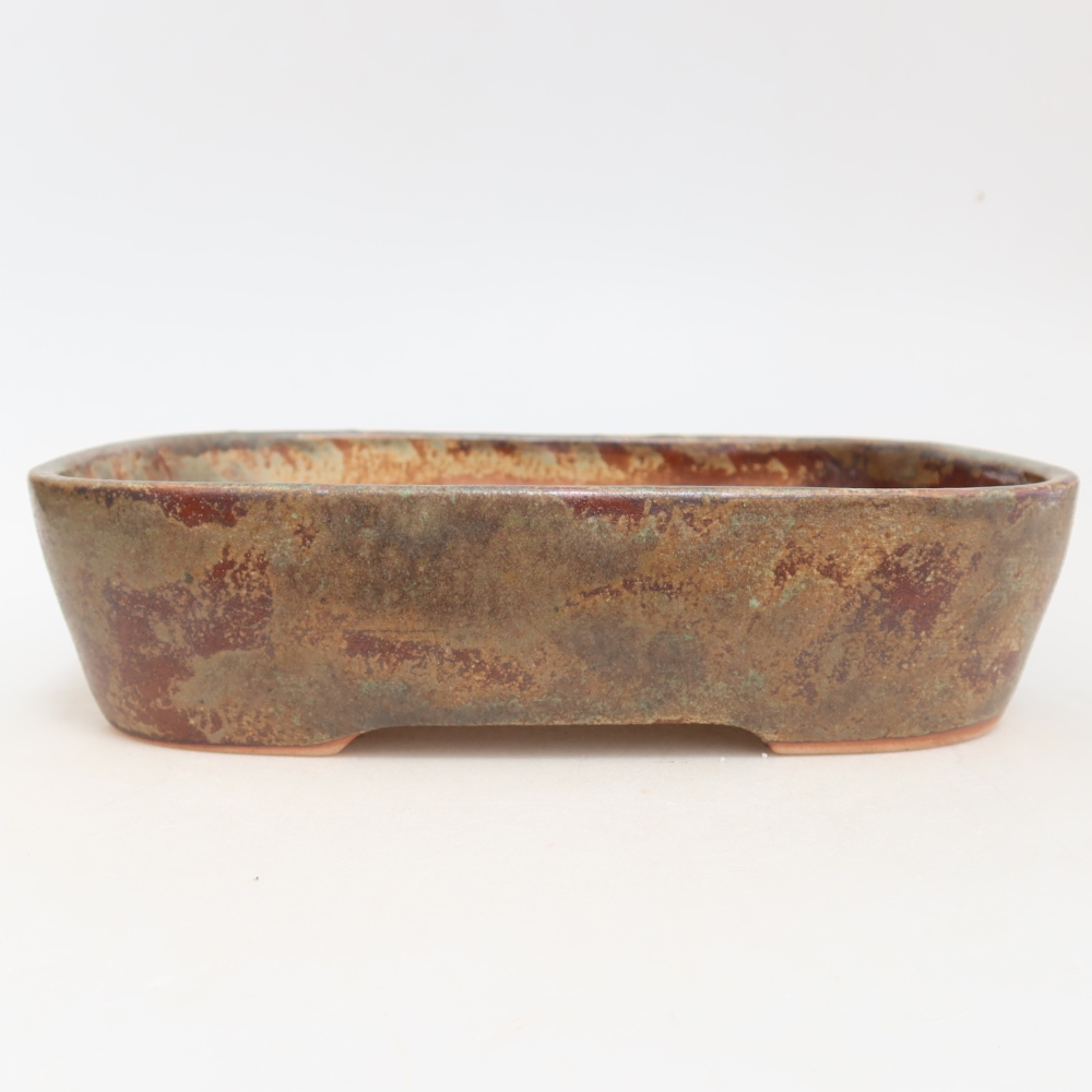 Vaso da bonsai in ceramica 23 x 18 x 5,5 cm, colore verde-marrone