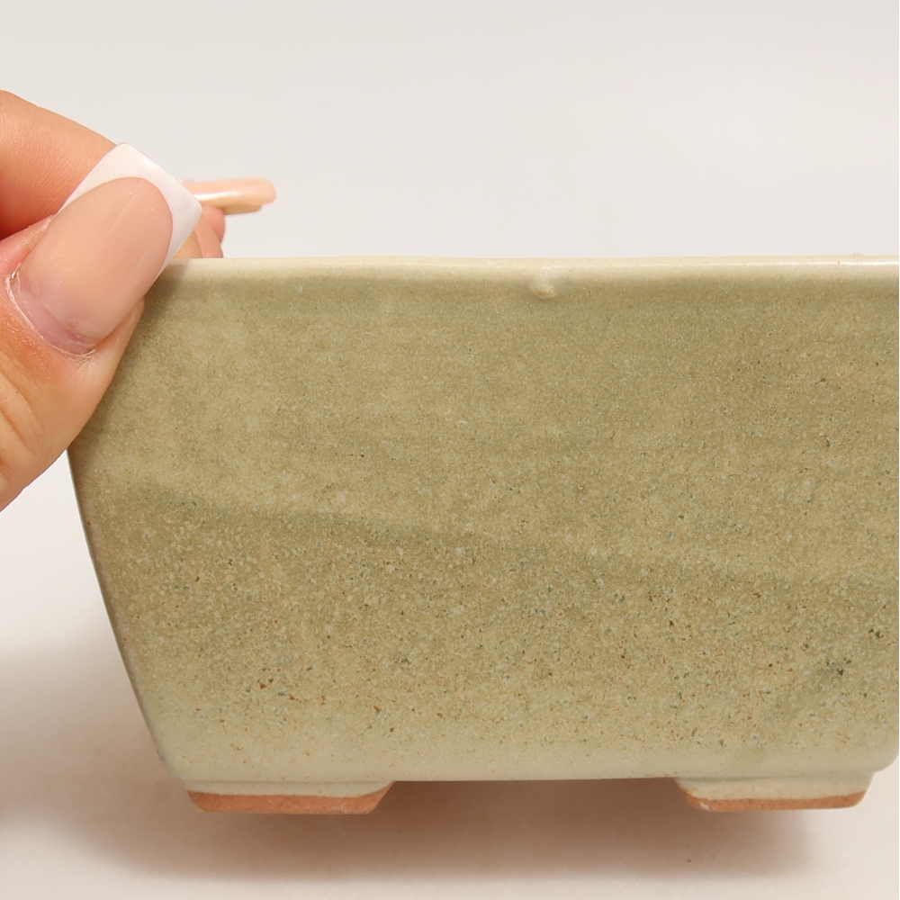 Ciotola per bonsai in ceramica 10,5 x 10,5 x 6,5 cm, verde