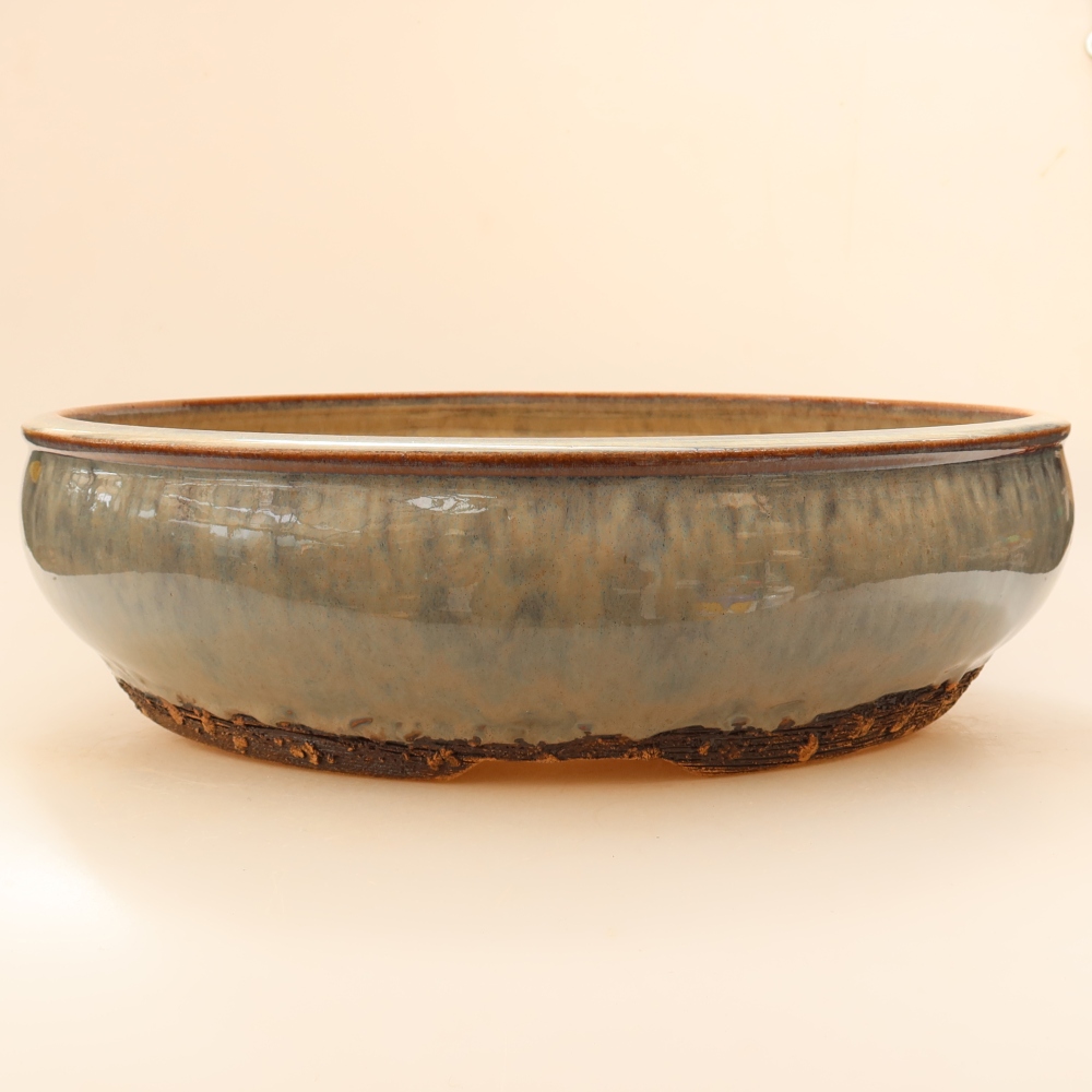 Vaso da bonsai in ceramica 33 x 33 x 9 cm, colore grigio - SOLO RITIRO IN NEGOZIO o spedizione su pallet