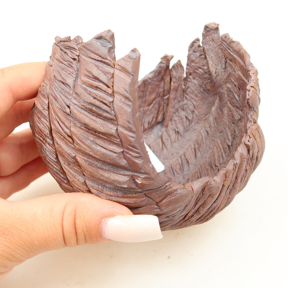 Guscio in ceramica  10 x 9 x 9 cm, colore marrone