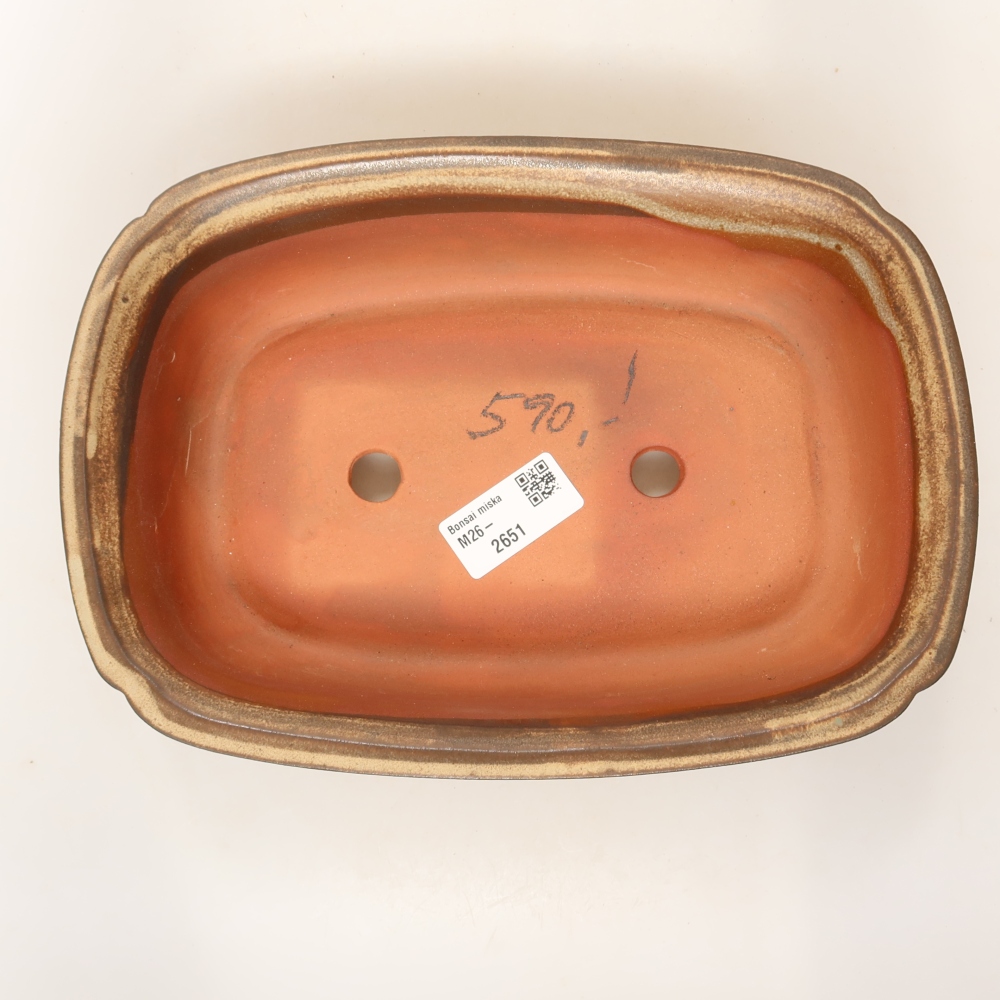 Ciotola in ceramica  24,5 x 17,5 x 6 cm, colore marrone