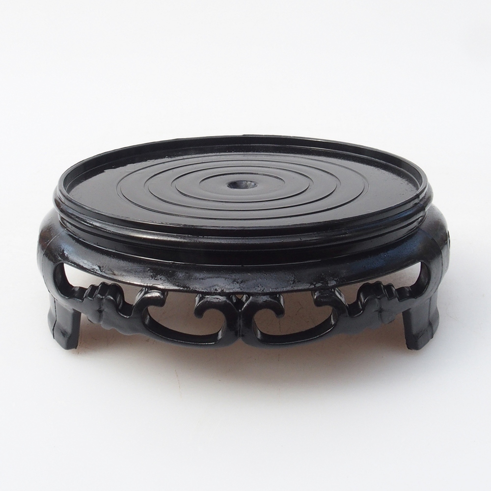 Tavolo bonsai rotondo in plastica 10 x 10 x 3,5 cm, nero