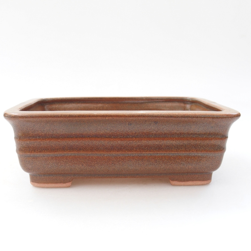 Ciotola per bonsai in ceramica 13,5 x 9,5 x 4,5 cm, marrone