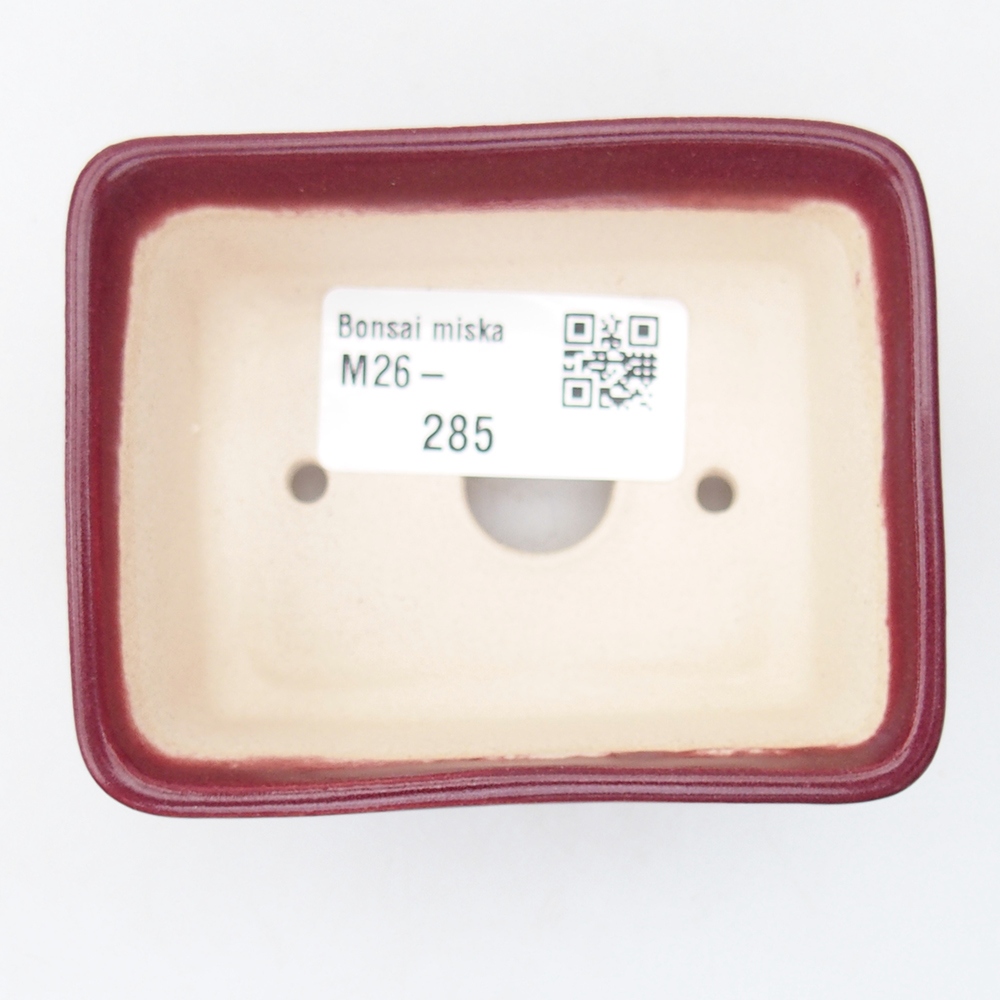 Ciotola per mini bonsai 8 x 6,5 x 3,5 cm, bordeaux