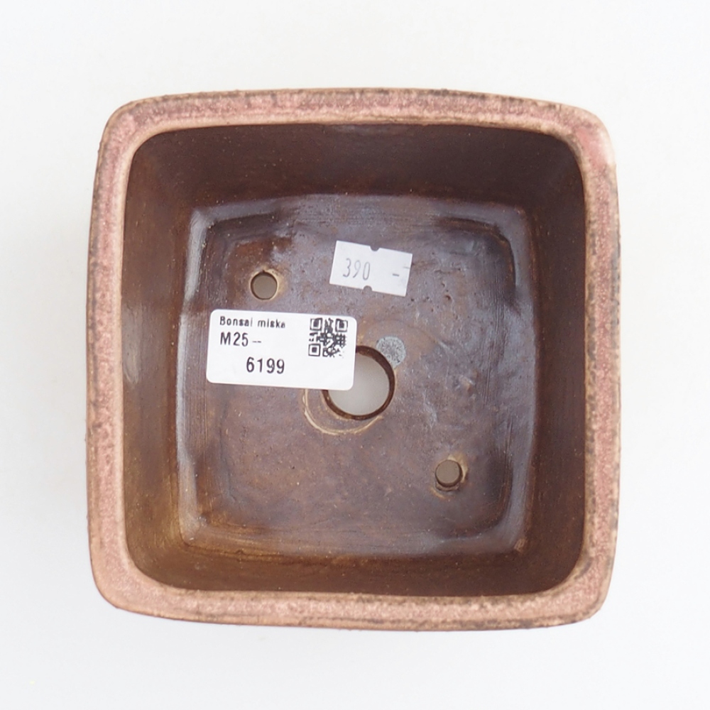 Ciotola bonsai in ceramica 10,5 x 10,5 x 7 cm, rosa