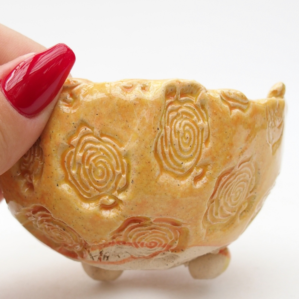 Conchiglia in ceramica 8,5 x 8,5 x 6 cm , giallo