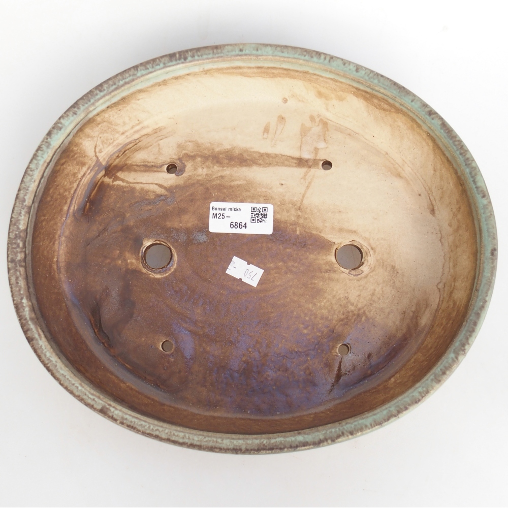 Ciotola bonsai in ceramica 28 x 24 x 6 cm, verde